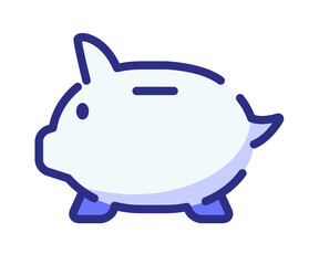 saving piggy storage single isolated icon with dashed line style