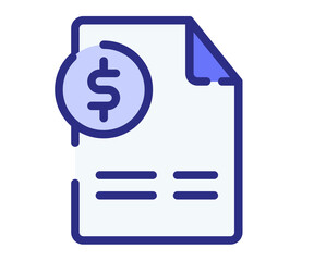 invoice document accounting single isolated icon with dashed line style