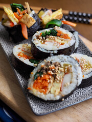 한국 전통음식 김밥, 요리 
