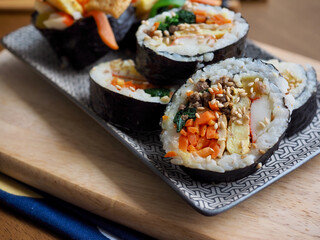 한국 전통음식 김밥, 요리 
