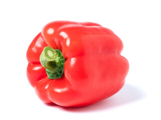 Red sweet pepper isolated on white background