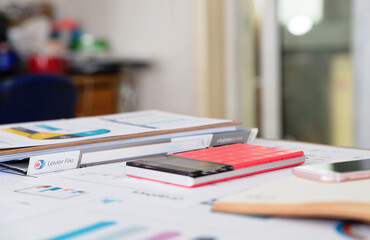 Financial desk scene