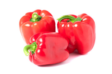 Red sweet pepper isolated on white background