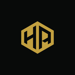Initial letter HA hexagon logo design vector