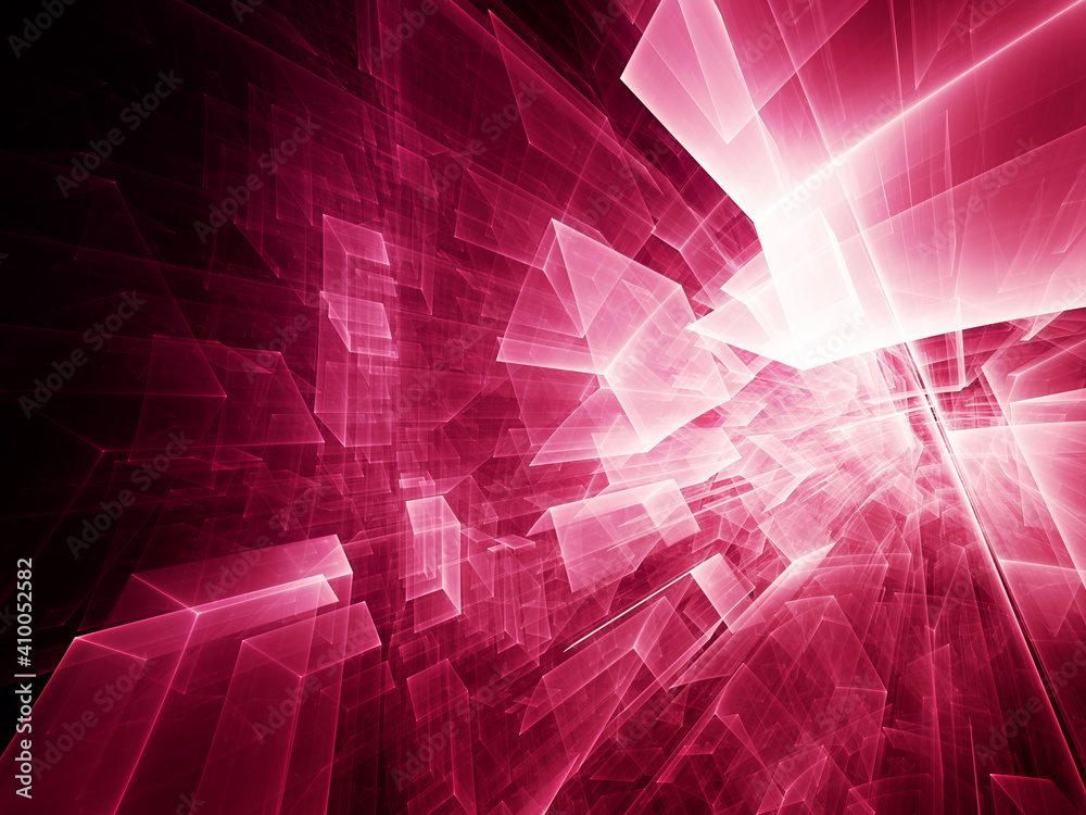 Fototapete abstract red and black background. fractal graphics 3d illustration. technology and science concept.