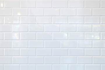 White ceramic brick tile wall,background.