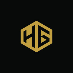 Initial letter HG hexagon logo design vector