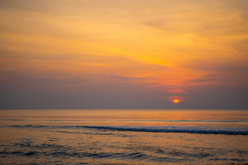 Fototapeta na wymiar beautiful sunset at the beach in Thailand