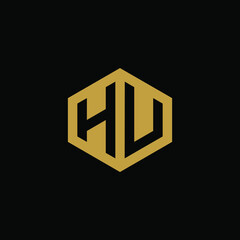 Obraz premium Initial letter HV hexagon logo design vector