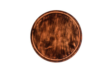 Wooden cutting board with copy space. design element, isolated on white background. Wood texture, old wood board.