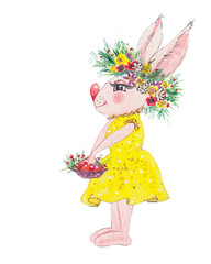 Easter bunny watercolor.