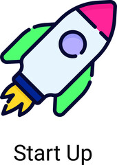 start-up, launch vector icon , photography and digital art for web design