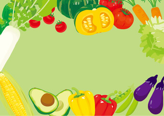 野菜イラスト　背景フレーム