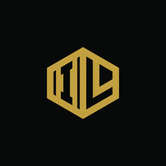 Initial letter IL hexagon logo design vector