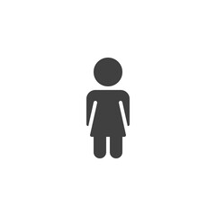 Female WC vector icon. filled flat sign for mobile concept and web design. Lady toilet glyph icon. Symbol, logo illustration. Vector graphics