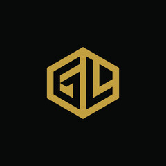 Initial letter GL hexagon logo design vector