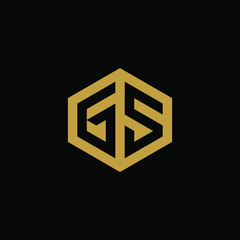 Initial letter GS hexagon logo design vector