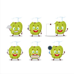 Obraz premium Cartoon character of amla with various chef emoticons