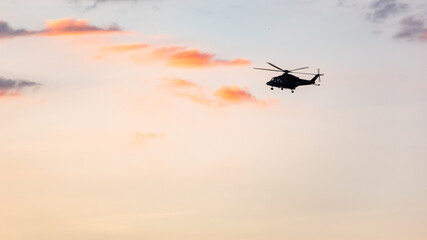 helicopter flying in the sky