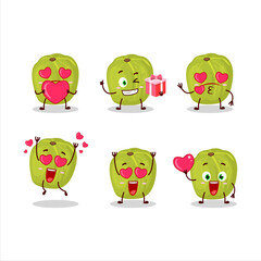 Amla cartoon character with love cute emoticon