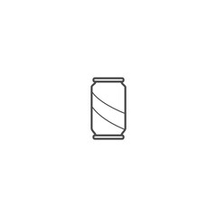 Illustration of Soda Can Outline Icon - Fast Food Icon Set Vector Illustration Design.