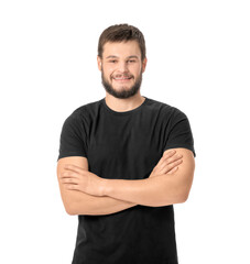 Obraz premium Portrait of young man on white background