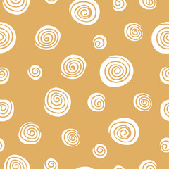 Vector seamless pattern with white spirals. Abstract background