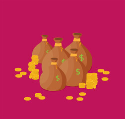 Money bag vector icon illustration