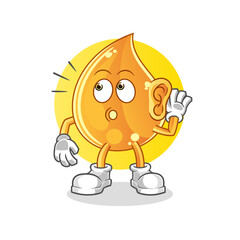 oil drop eavesdropping vector. cartoon character
