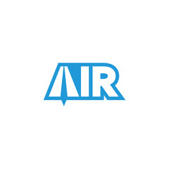 Air lettering, creative airline logo.