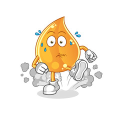 oil drop running illustration. character vector