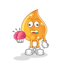 oil drop no brain vector. cartoon character