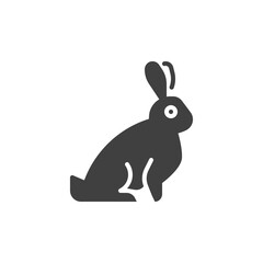Sitting rabbit vector icon. filled flat sign for mobile concept and web design. Easter hare glyph icon. Symbol, logo illustration. Vector graphics