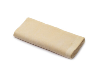 puff frozen dough for baking on a white background, isolate. Close-up, refreshment