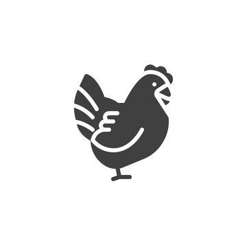 Chicken vector icon. filled flat sign for mobile concept and web design. Easter chicken glyph icon. Symbol, logo illustration. Vector graphics