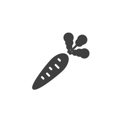 Carrot root vector icon. filled flat sign for mobile concept and web design. Carrot vegetable glyph icon. Symbol, logo illustration. Vector graphics