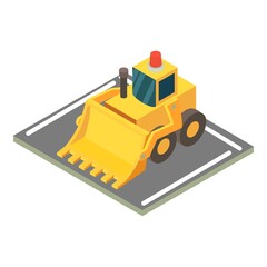 Obraz na płótnie Canvas Wheeled bulldozer icon. Isometric illustration of wheeled bulldozer vector icon for web