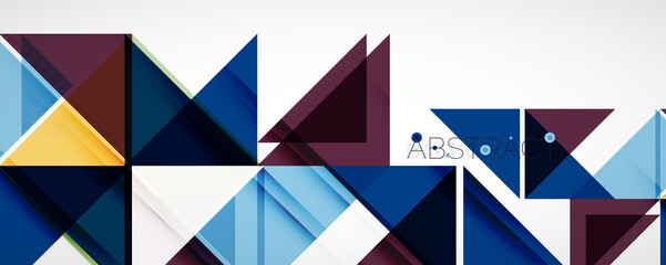 Geometric abstract background. Techno color triangle shapes. Vector illustration for covers, banners, flyers and posters and other designs