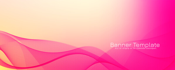 Abstract pink color wave design banner
