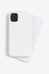 White mobile phone case mockup product showcase