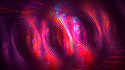 3D rendering abstract multicolor fractal light background