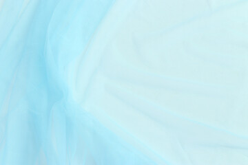 Fototapeta na wymiar Vintage pastel blue tulle chiffon texture background