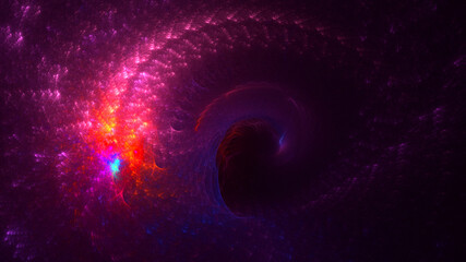 3D rendering abstract multicolor fractal light background