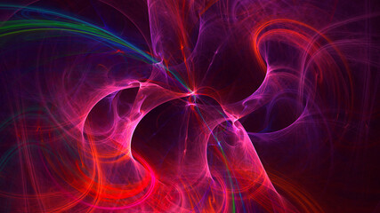 3D rendering abstract multicolor fractal light background