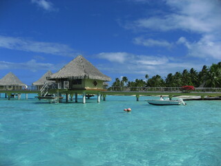 Beautiful day in island of Borabora Tahiti , starting from a great breakfast to awesome sunset on the beach.