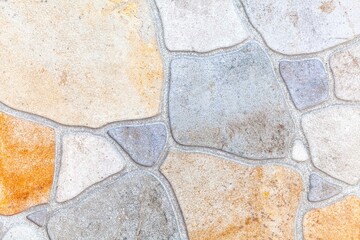 Natural stone pattern white and yellow floor tile texture and background