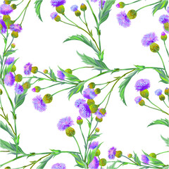 Persian cornflower. Vector seamless background pattern #3