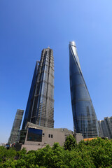 Obraz premium Architectural scenery of Lujiazui in Pudong, Shanghai, China