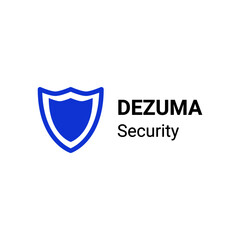 firewall or security logo concept design with a shield image in blue