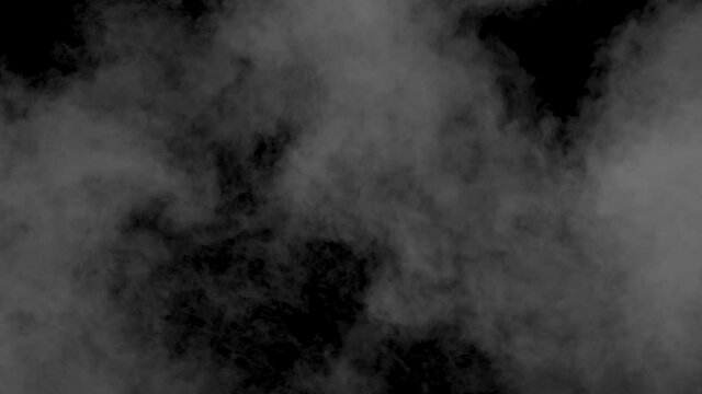 Smoke filling the screen motion background. 3d render, 3d animation, alpha matte